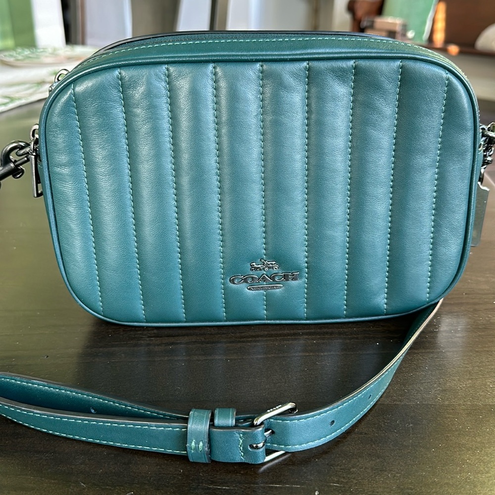 Coach Jes Quilted Crossbody In Amazon Green Gem